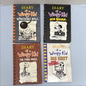 Lot 4 DIARY OF A WIMPY KID Big Shot Wrecking Ball Old School Third Wheel HC & SC